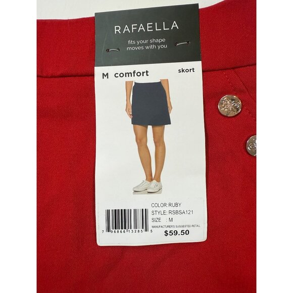 NWT Rafaella Ruby Red Comfort Stretch Skort Womens Medium Elegant (bin JJ167) - Picture 5 of 7